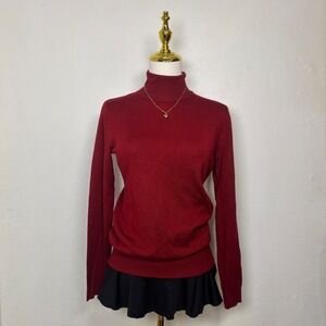 select trend wine red turtleneck sweater long sleeve classy y2k coquette chic